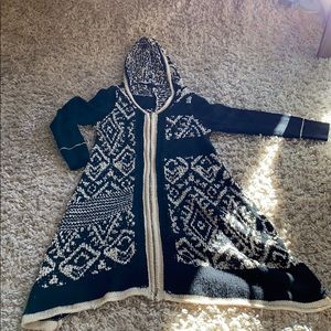 Adorable hooded and zippered cardigan